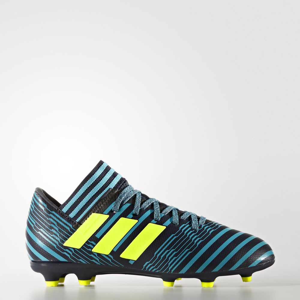 Adidas Nemeziz 17.3 Firm Ground - ποδοσφαιρικα παπουτσια για αγορια - Κίτρινα/Μπλε,Μέγεθος: EU 27 –